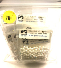 Swarovski Crystal 4mm 1,440 pcs White Chalk AB 5301 10 baggies of 144 