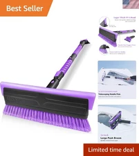 15 Inch Large Snow Brush & Sturdy 56 Inch Ice Scraper for Winter Vehicle Care