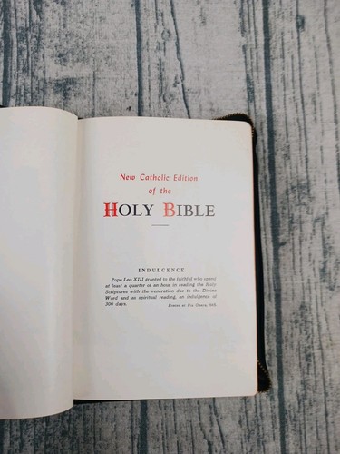 1957 The Holy Bible New Catholic Edition Illustrated Leather Confraternity Ed. - Foto 8 di 24