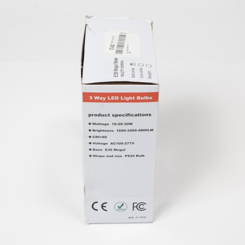 GEPLAD LED 3-Way Light Bulbs 2 Pack E39 Mogul 100/200/300W Equivalent 10/20/30W - Picture 6 of 10