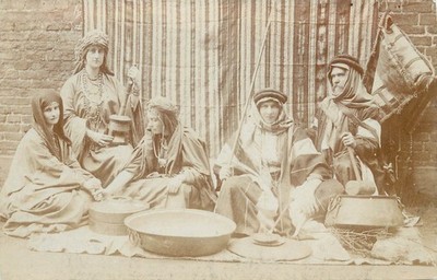 RPPC Postcard Anglo People Dressed as Middle Eastern Fashion/Costume on Street