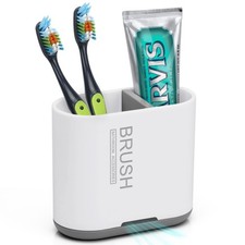 Chintu Toothbrush and Toothpaste Holder with Divider for Bathroom Countertop ...