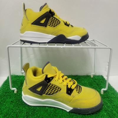 #ad Air Jordan 4 Retro Shoes Youth Size 11c Yellow Lightning Sneakers BQ7669 700 $49.99