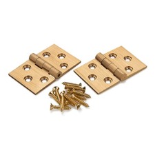 HIGHPOINT Solid Brass Broad Cabinet Hinge 1-1/4" x 2" Brushed Satin Finish pair