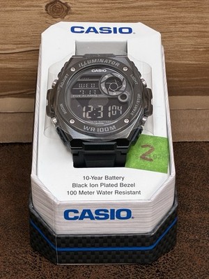 Casio MWD100HB-1B Men Watch Black Ion Plated Bezel Illuminator WR100M  New-002