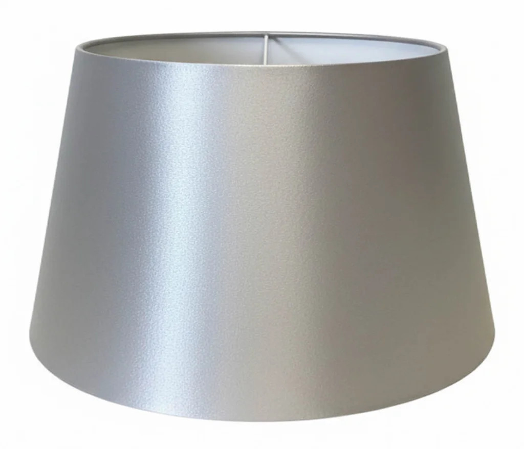 Lampshade Grey 10"" Silver Faux Silk Tapered Drum 250mm CT Lighting 5032317329302