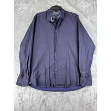 Ted Baker London Textured Shirt Mens 5 Navy Long Sleeve Button Down NWT 165