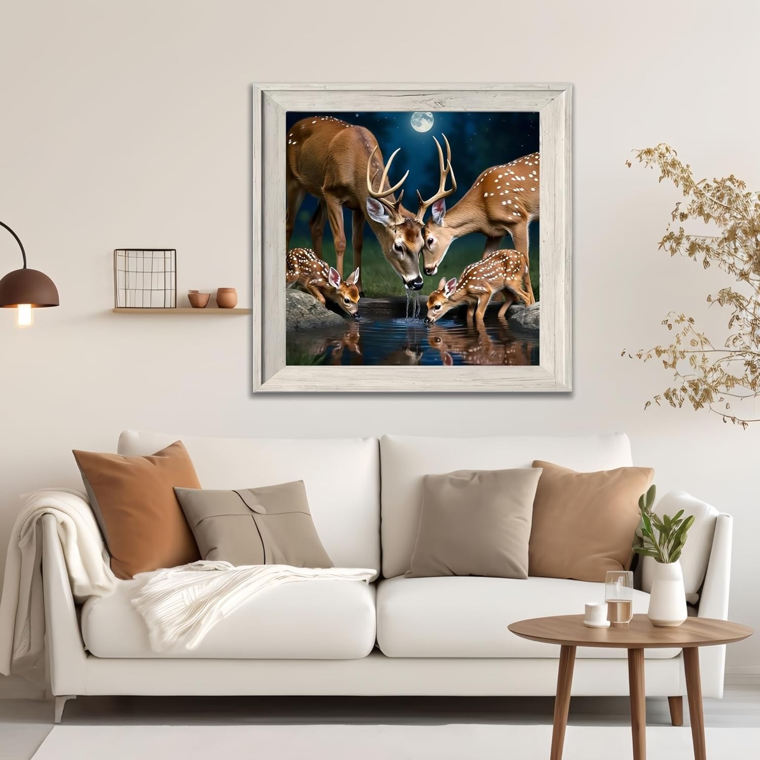 Diamond Art Kits for Adults Deer Family, DIY 5D Diamond Painting Kit for Beginne