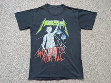 Vintage Metallica Shirt Mens Small Black Pushead Justice For All 1994 Metal Band