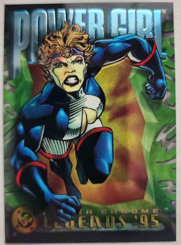 1995 DC Comics Power Chrome Legends Trading Card Power Girl 18 Skybox Foil