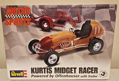 Revell Kurtis Midget Racer Powered By Offenhauser W/Trailer Kit #85-4267 Sealed 
