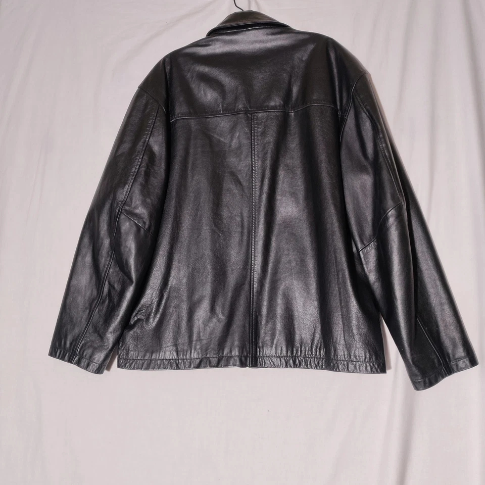 JHANE BARNES 黑色皮革夹克,尺寸 42 — 第 2/4 张图片