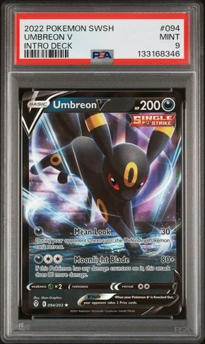 2022 POKEMON SWORD & SHIELD INTRO DECK #094 UMBREON V PSA 9