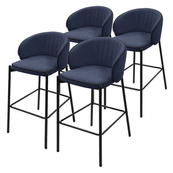4Er Set Barhocker Barstuhl Tresenhocker Mit RüCkenlehne Hocker Tresenstuhl-image