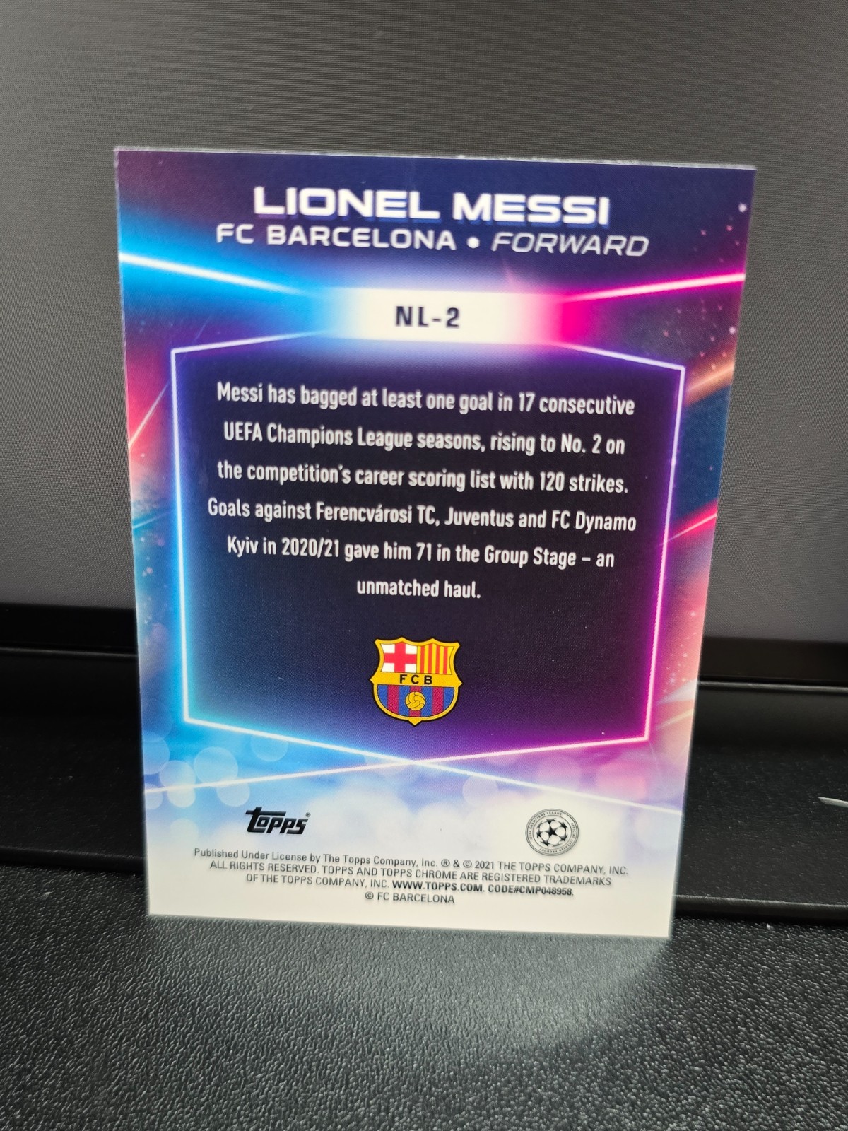 2020-21 Topps Steve Aoki soccer-Lionel Messi view 2