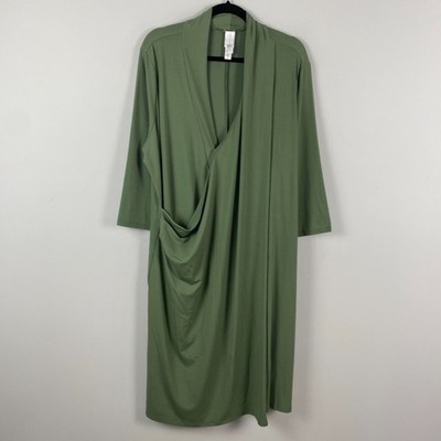 Marla Wynne Layers Faux Wrap Dress Size 1X Green Stretch 3/4 Sleeves | eBay Marla Wynne Layers Faux Wrap Dress Size 1X Green Stretch 3/4 Sleeves | eBay