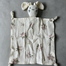 Muslin Baby Lovey Bunny Security Blanket Soft Cotton Baby Comforter Newborn Gift