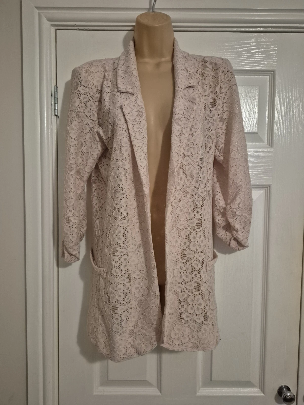 Bnwt Pale Pink Lace Summer Jacket Size 16 By Next
