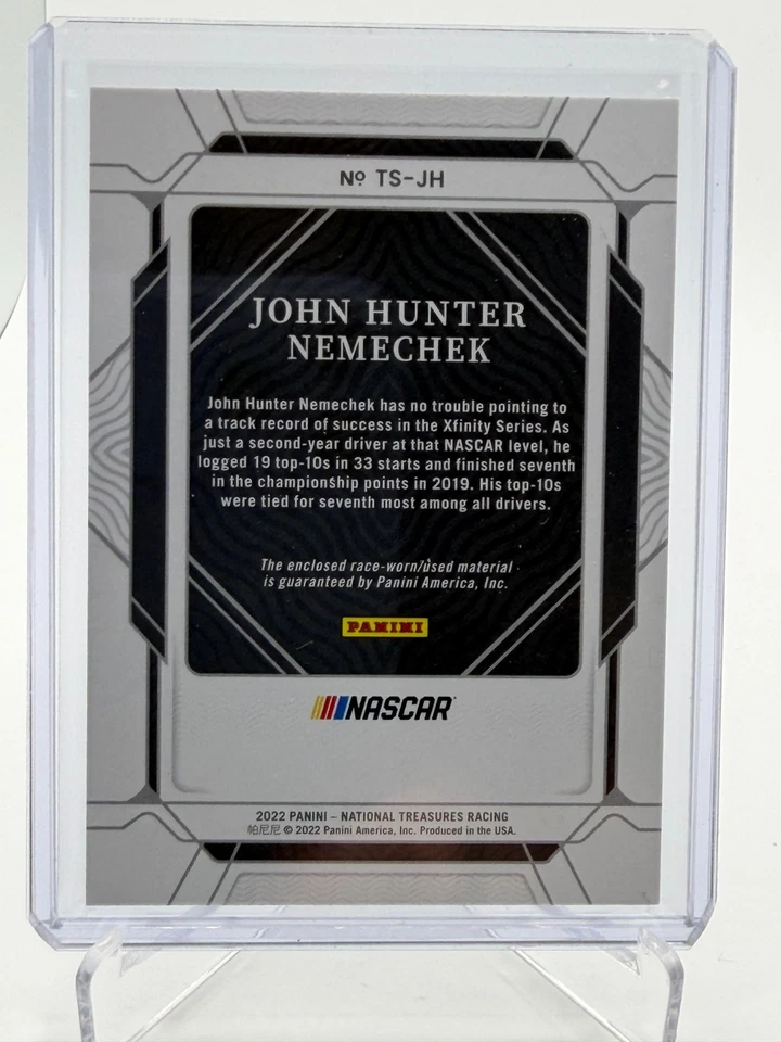 2022 Panini National Treasures Trackside Swatches John Hunter Nemechek TS-JH /99 - Image 2 of 2