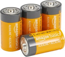 Amazon Basics 4-Pack C Cell Alkaline All-Purpose Batteries, 4 Count C/LR14 