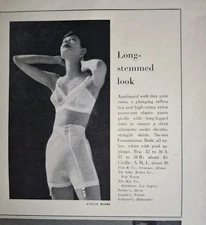 1956 Women's Sacony Foundations Nylon Girdle Garters Bra vintage fashion Ad