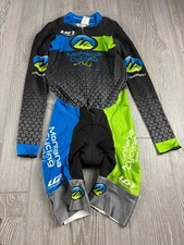 Louis Garneau  Womens Cycling Outfit Stretch Size Large Inseam 10 Padded Long sl
