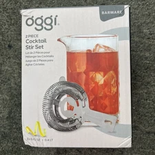 OGGI COCKTAIL 2 PIECE STIR SET NEW IN BOX Liquor / BARWARE / ICED TEA- NEW -