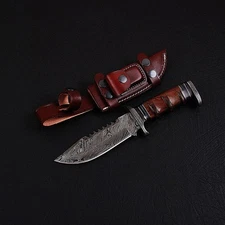The REDWOOD RAIDER - Custom Handmade - Damascus Steel - Everyday carry - Utility