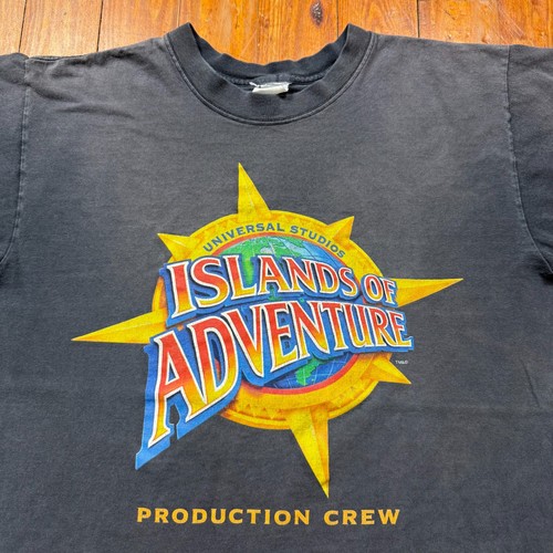 Camicia vintage Universal Studios Island Adventures uomo taglia large nera anni 90 - Foto 2 di 10