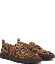 Vionic Uptown Suede Leopard Print Packable Penny Loafers