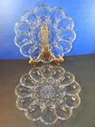 2 Anchor Hocking Presence Glass Egg Plate Deviled Eggs Serving Dish Vintage 10"