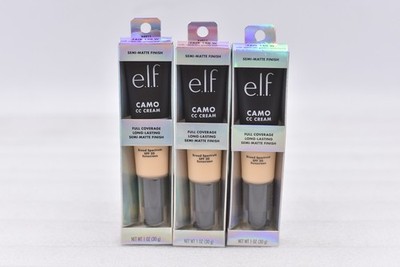 Lot of 3 ELF Camo CC Cream Fair 140 W Semi-Matte Finish 1oz Exp: 04/27