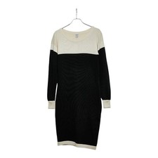 Chanel Knit Dress Size S Black White Cotton Ladies Used