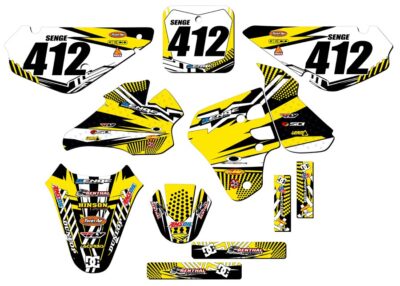 2000 RM 80 MAYHEM Yellow Senge Graphics Kit Compatible with Suzuki