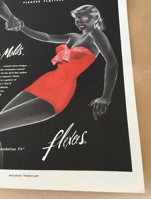 Flexees swimsuits vintage print ad 1952 retro fashion art illustration Sea  Molds