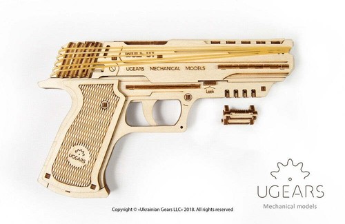 UGEARS - Mechanical Wooden Models - Wolf-01 Handgun mechanical model - Imagen 3 de 8