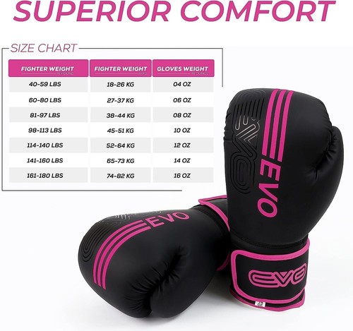 Boxing Punching Gloves By EVO Fitness Sparring Training Kickboxing MMA Gloves - Picture 21 of 26