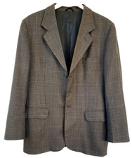 Vtg 90s ROCKABILLY Brown Wool Tweed Blazer Sz 40 Sport Coat Jacket Ivy Trad