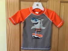 NWT Gymboree boy rash guard Shark Shirt Top Outlet 6-12M, 18-24M