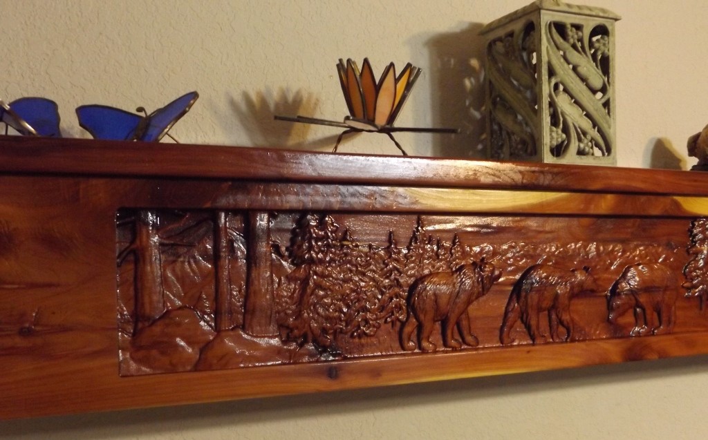 Carved Fireplace Mantel /Cedar/Shelf/ Rustic /Wood/ Cabin/ Lodge /Log  Furniture | eBay