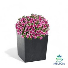 Pflanzkübel Quadratisch Beton Optik Einsatz Blumentopf Eckig Grau Schwarz Würfel