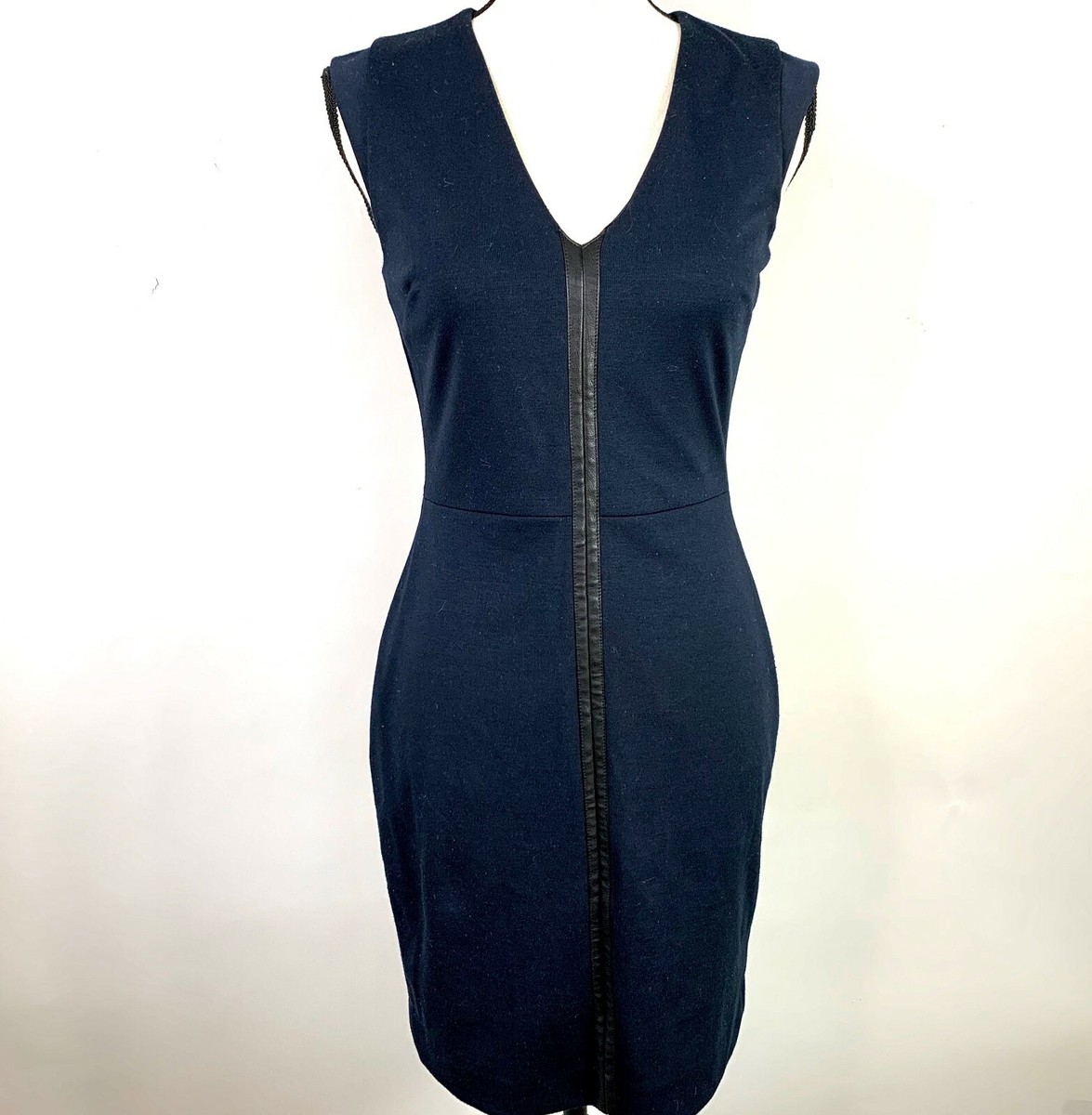 Banana Republic Sleeveless Sheath Dress Women O Navy Faux Leather Front Detail | eBay Banana Republic Sleeveless Sheath Dress Women O Navy Faux Leather Front Detail | eBay