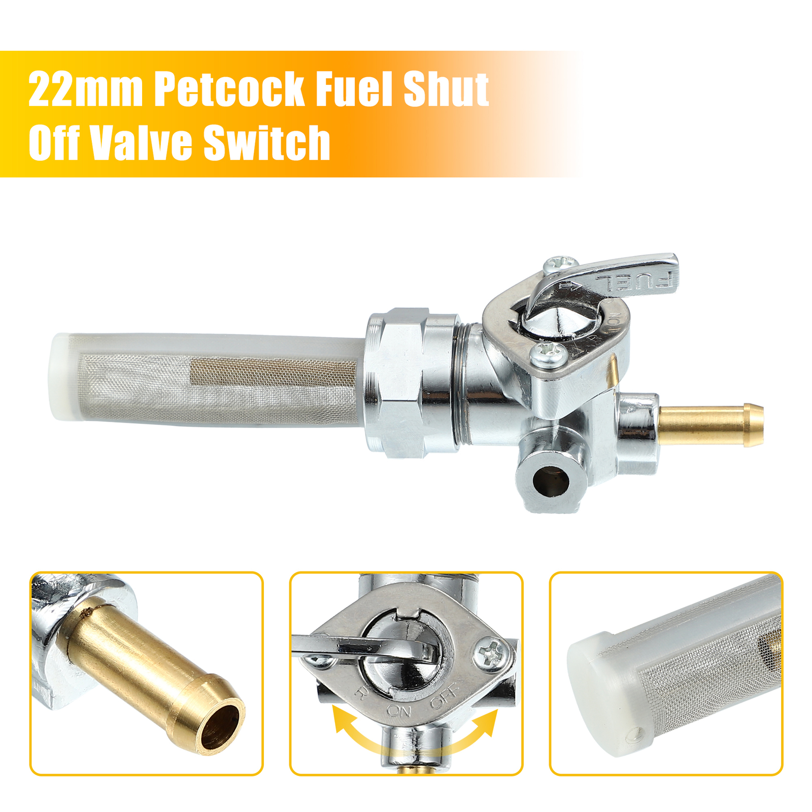 Packof1 for Harley Gas Fuel Petcock Tank Shut Off Valve Switch 13/16