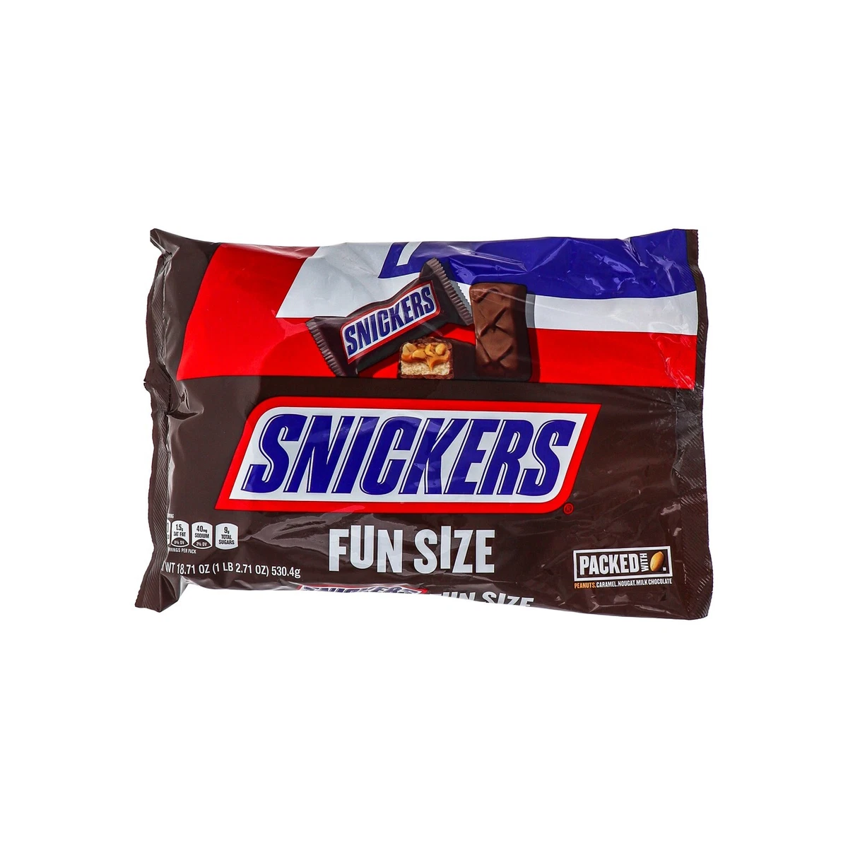 Snickers Fun Size Chocolate Candy Bars Big Bag 30 Count - 18.71 oz