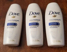 Lot of 3 Dove Deep Nutrium Moisture Nourishing Body Wash 1.8 fl oz Travel Size