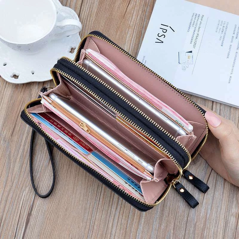 Women Lady Leather Clutch Wallet Long Purse Credit Card Phone Holder Zip  Handbag