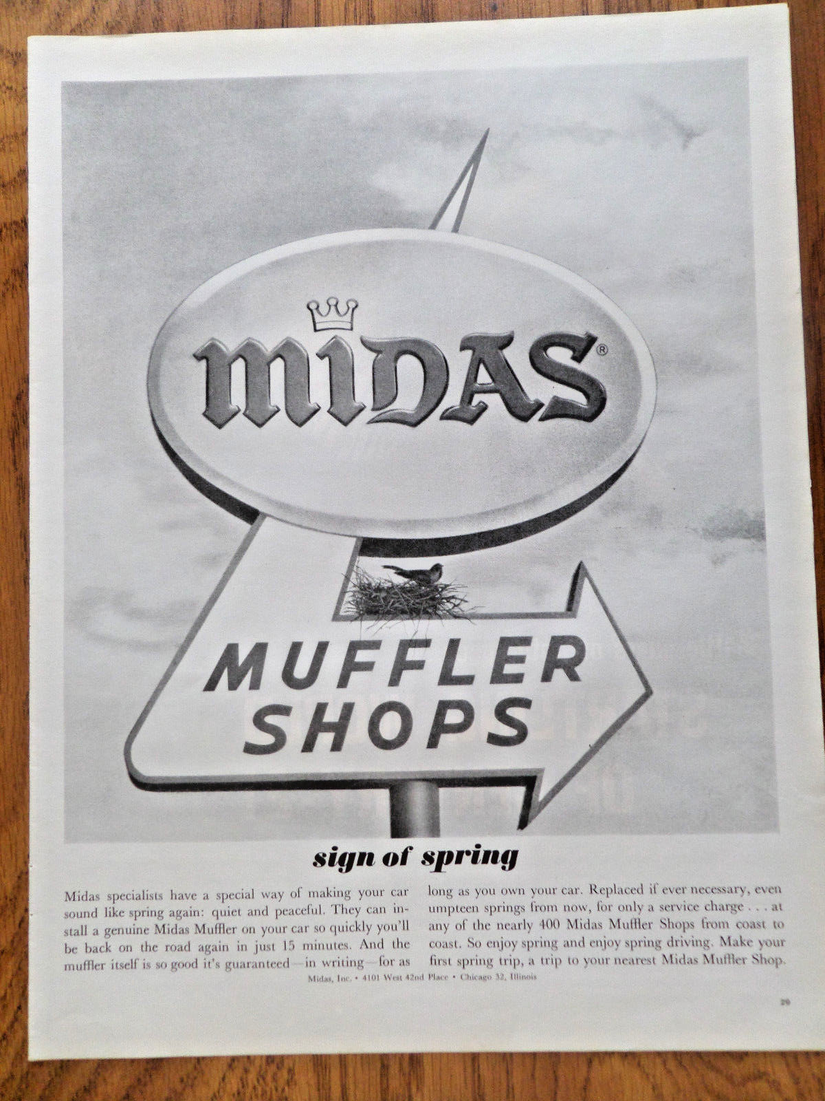 1962 Midas Muffler Shops Ad Sign of Spring eBay