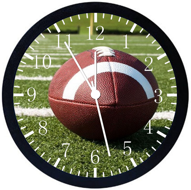 Football Black Frame Wall Clock Nice For Decor or Gifts E79