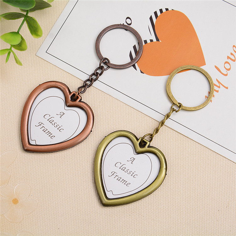 Frame For Key Rings 1X Creative Retro Mini Metal Photo Frame Key Chain Key Ring Charms ...