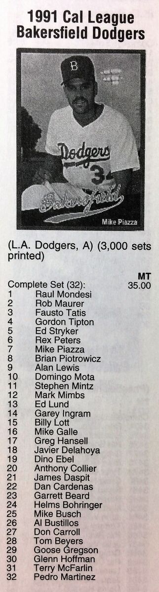 1991 Cal Cards BAKERSFIELD DODGERS Limited GLOSSY UNOPENED 1991 Cal Cards BAKERSFIELD DODGERS Limited GLOSSY UNOPENED